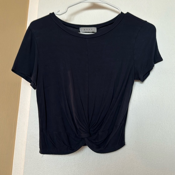 gaze Tops - Gaze Navy Blue Crop Top